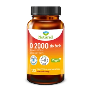 Naturell D 2000, cherry flavor, 120 chewable tablets