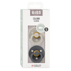 Bibs Colour, pacifier, rubber, symmetrical, size 1, Sand & Iron, from birth, 2 pieces Bibs Colour, pacifier, rubber, symmetrical, size 1, Sand & Iron, from birth, 2 pieces