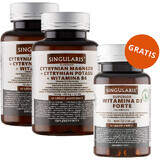 Set Singularis Superior Citrat de magneziu + Citrat de potasiu + Vitamina B6, 2 x 60 comprimate filmate + Vitamina D3 Forte 4000 UI, 60 capsule moi gratuite