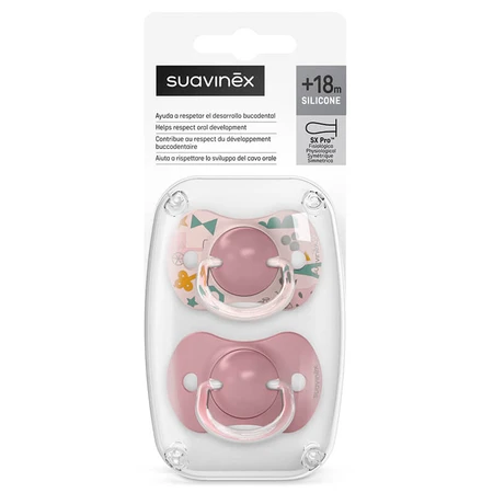 Suavinex A walk in the park SX Pro, physiological dummy, silicone, pink, from 18 months, 2 pieces