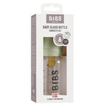Lätzchen Babyflasche, Glasflasche mit langsam fließendem Gummisauger, Salbei, ab Geburt, 110 ml Lätzchen Babyflasche, Glasflasche mit langsam fließendem Gummisauger, Salbei, ab Geburt, 110 ml