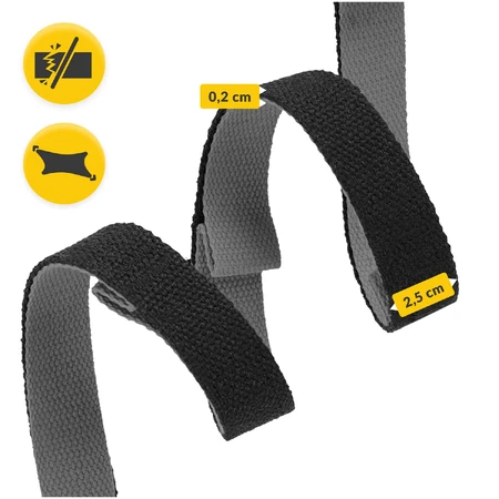 4Fizjo, yoga and stretching band, black, 2.3 m, 1 pc