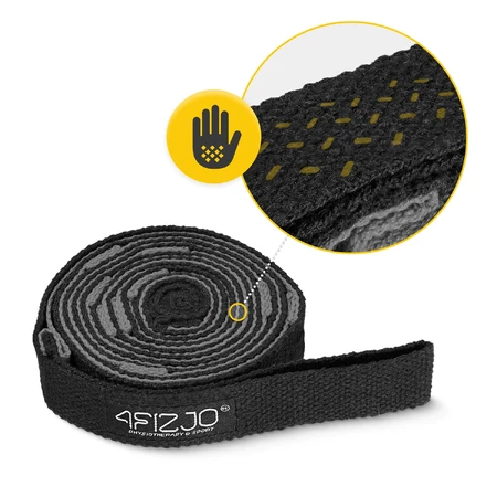 4Fizjo, yoga and stretching band, black, 2.3 m, 1 pc