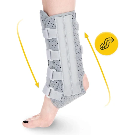 4Fizjo ankle orthosis with lateral reinforcement, gray, 1 pc