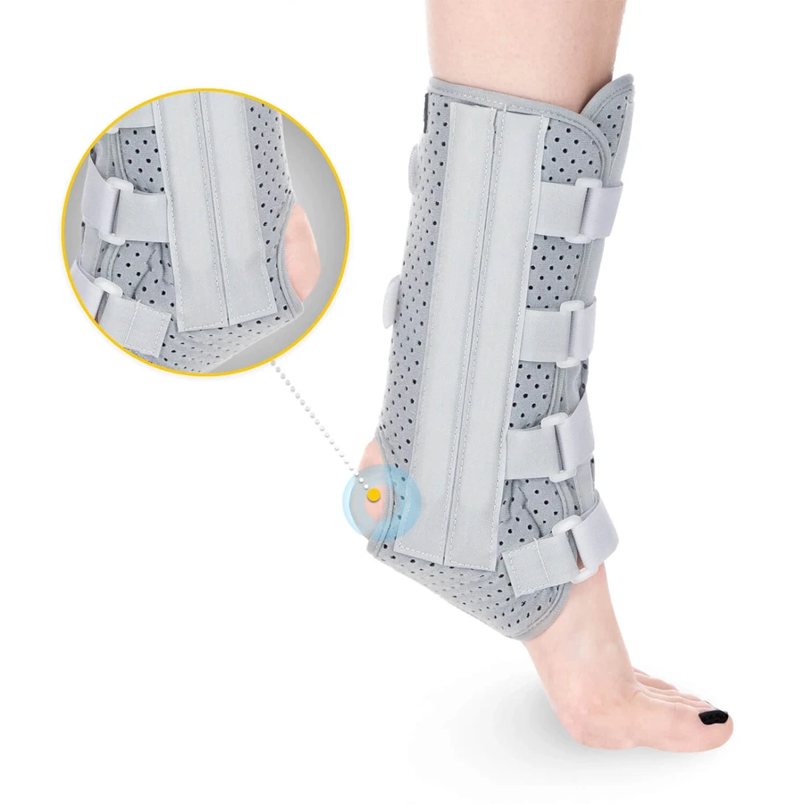 4Fizjo ankle orthosis with lateral reinforcement, gray, 1 pc