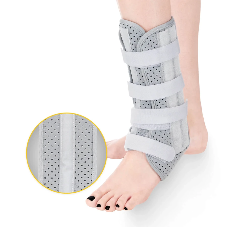 4Fizjo ankle orthosis with lateral reinforcement, gray, 1 pc