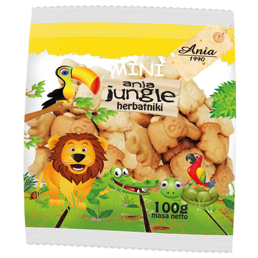 Cumpără Ania Jungle Mini biscuiți, fără zahăr adăugat, 100 g Ania Jungle Mini biscuiți, fără zahăr adăugat, 100 g