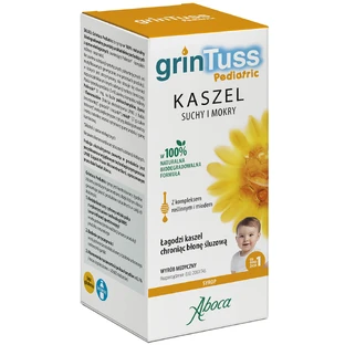 GrinTuss Pediátrico, tos seca y húmeda, jarabe para niños mayores de 1 año, 180 g