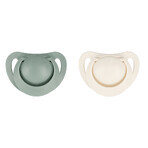NUK For Nature, pacifier, silicone, anatomical, green, 6-18 months, 2 pieces