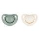 NUK For Nature, pacifier, silicone, anatomical, green, 6-18 months, 2 pieces