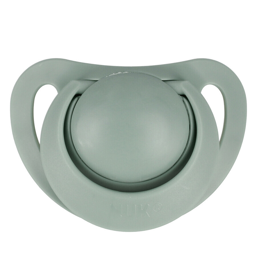 NUK For Nature, pacifier, silicone, anatomical, green, 6-18 months, 2 pieces