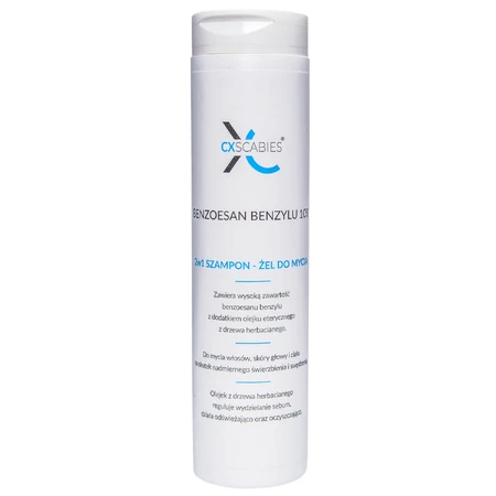 CxScabies Benzyl Benzoate 10%, champú-gel 2 en 1 para la sarna y el picor de la piel, 200 ml