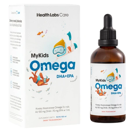 Health Labs MyKids Omega DHA+EPA, gouttes pour enfants à partir de 3 ans, goût fraise, 100 ml