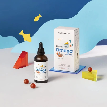 Health Labs MyKids Omega DHA+EPA, gouttes pour enfants à partir de 3 ans, goût fraise, 100 ml