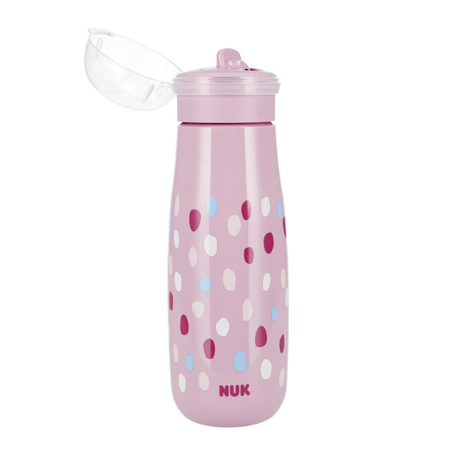 NUK Mini-Me FLip, 2 in 1 bottle with mouth, pink, from 12 months, 450 ml