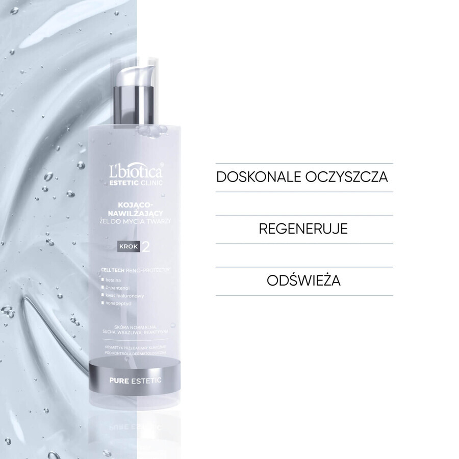 Clínica Estética L'Biotica Gel lavacara puro, calmante e hidratante, 200 ml + loción micelar limpiadora e iluminadora, 50 ml gratis