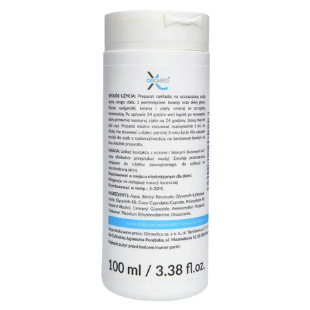 CxScabies Benzyl Benzoate 25%, émulsion légère, pour la gale et les démangeaisons, 100 ml