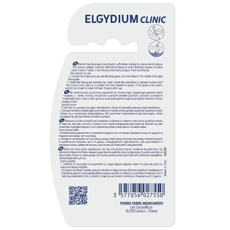 Elgydium Clinic DentalFloss Crossing, seda dental para brackets e implantes