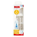 NUK First Choice+, No Colic glazen fles met temperatuurindicator en siliconen speen, maat M, 0-6 maanden, 240 ml NUK First Choice+, No Colic glazen fles met temperatuurindicator en siliconen speen, maat M, 0-6 maanden, 240 ml