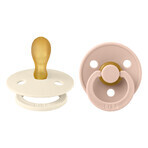 Slabbetjes Kleur, fopspeen, rubber, symmetrisch, maat 2, Ivory & Blush, vanaf 6 maanden, 2 stuks Slabbetjes Kleur, fopspeen, rubber, symmetrisch, maat 2, Ivory & Blush, vanaf 6 maanden, 2 stuks
