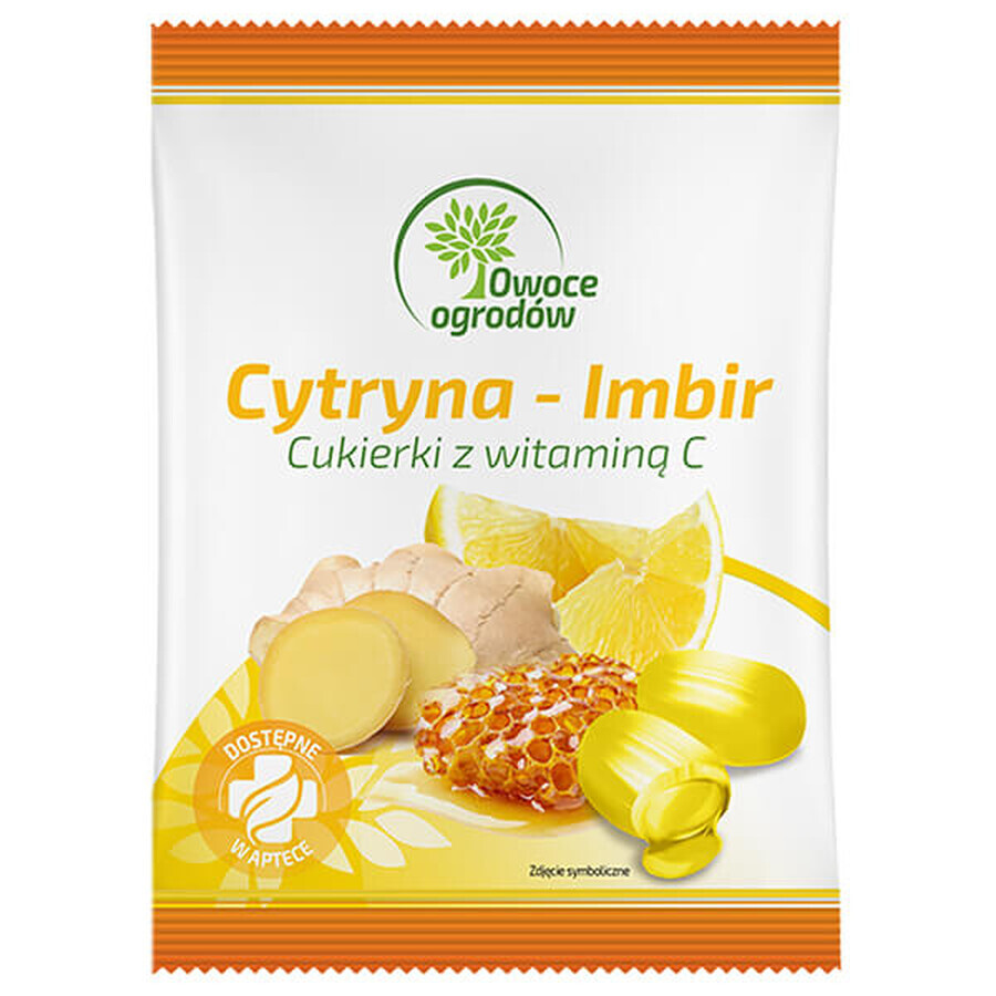 Fruit of the Gardens Bomboane Lemon-ginger cu vitamina C, 50 g