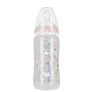 NUK First Choice+ Disney, antikoliekfles met temperatuurindicator en siliconenspeen, Bambi, maat M, 741997, 6-18 maanden, 300 ml