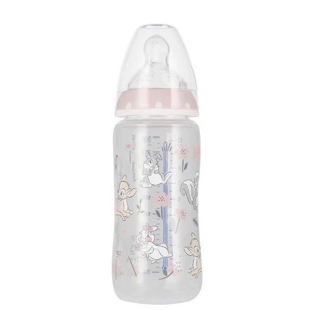 NUK First Choice+ Disney, antikoliekfles met temperatuurindicator en siliconenspeen, Bambi, maat M, 741997, 6-18 maanden, 300 ml