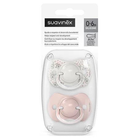 Suavinex Un paseo por el parque SX Pro, chupete fisiológico, silicona, rosa, 0-6 meses, 2 piezas