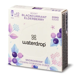 Waterdrop Microdrink Boost, hydration cube with vitamins, blackcurrant and elderberries, 12 pieces