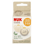 NUK For Nature, pacifier, latex, anatomical, ash gray, 0-6 months, 2 pieces