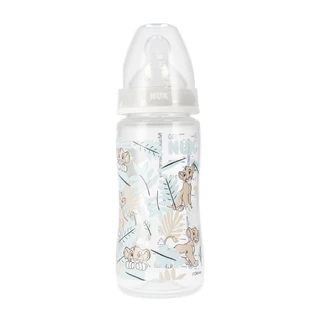 NUK First Choice+, antikoliekfles met temperatuurindicator en siliconenspeen, Disney Lion King, maat M, 6-18 maanden, 300 ml