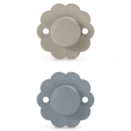 Suavinex Wonder SX Pro, chupete fisiológico, silicona, gris, azul marino, 6-18 meses, 2 piezas