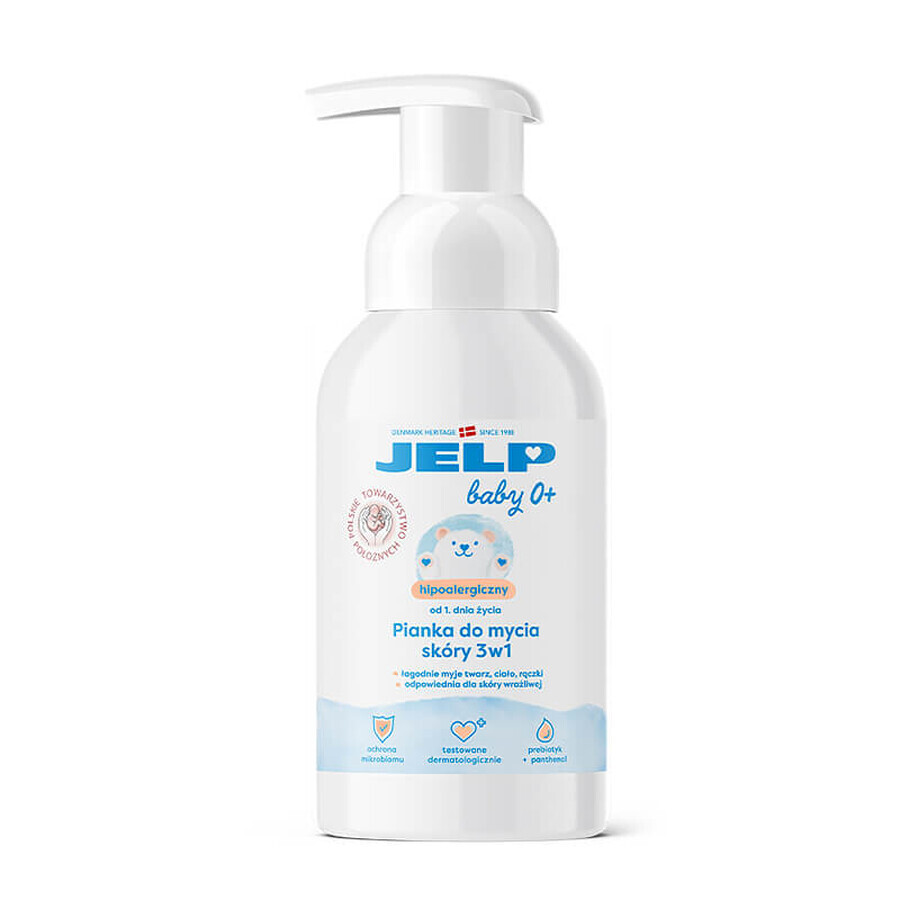 Shop Jelp Baby 0+, hypoallergener 3-in-1 Hautreinigungsschaum, vom ersten Lebenstag an, 250 ml Jelp Baby 0+, hypoallergener 3-in-1 Hautreinigungsschaum, vom ersten Lebenstag an, 250 ml