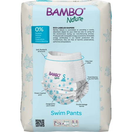 Bambo Nature Pants Swim, couches de natation, taille S, 7-12 kg, 12 pcs