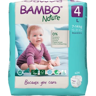 Bambo Nature, couches jetables, taille 4, Maxi, 7-14 kg, 24 pcs