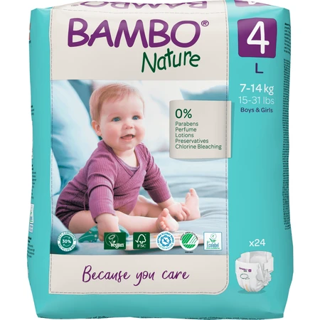 Bambo Nature, couches jetables, taille 4, Maxi, 7-14 kg, 24 pcs