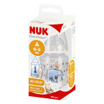 NUK First Choice+ Winnie the Pooh, biberon cu tetină din silicon M, Măgar, cenușă, 0-6 luni, 150 ml NUK First Choice+ Winnie the Pooh, biberon cu tetină din silicon M, Măgar, cenușă, 0-6 luni, 150 ml