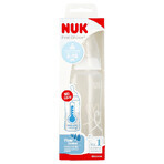 NUK First Choice+, biberon anti-colique avec indicateur de température et tétine en silicone Flow Control, 6-18 mois, 300 ml NUK First Choice+, biberon anti-colique avec indicateur de température et tétine en silicone Flow Control, 6-18 mois, 300 ml