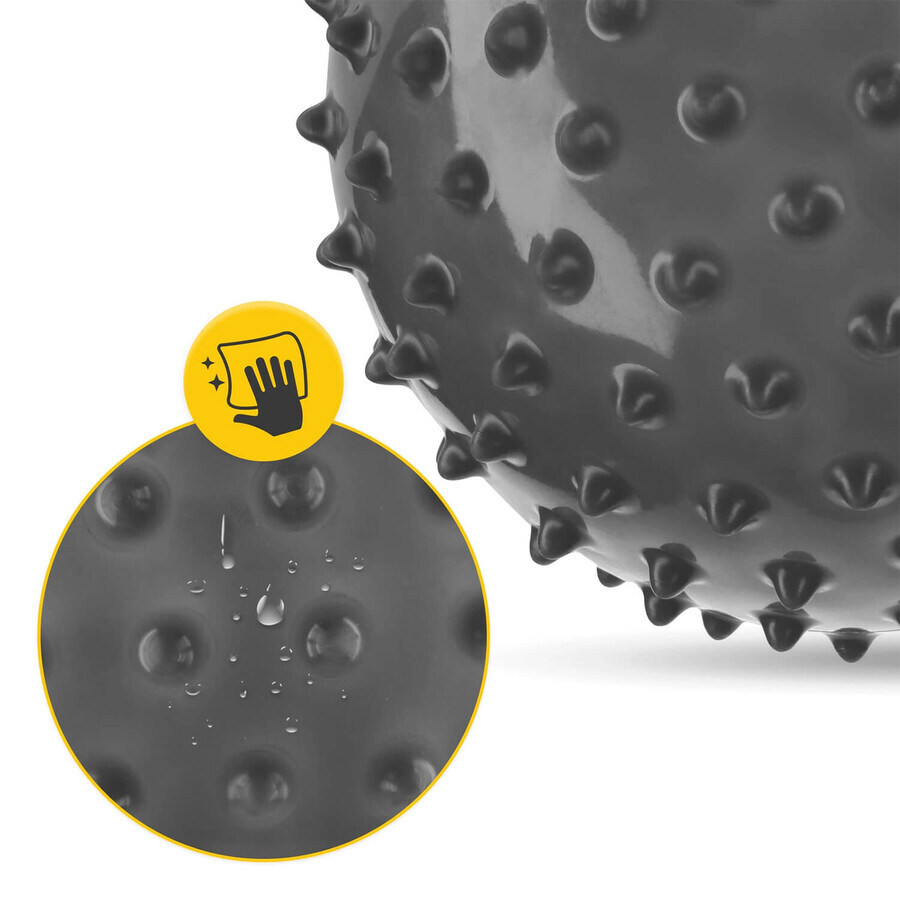 4Fizjo, revalidatiebal met spikes, 20 cm, zwart, 1 st