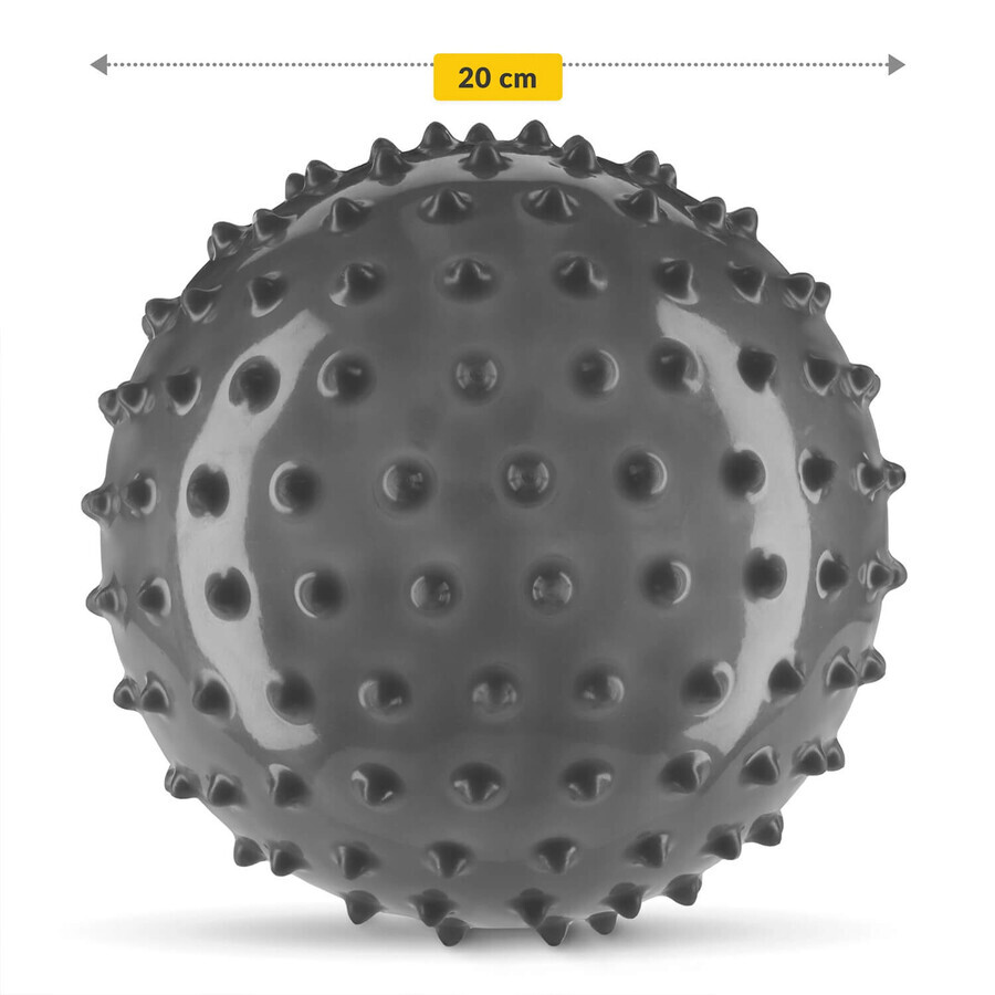 4Fizjo, revalidatiebal met spikes, 20 cm, zwart, 1 st