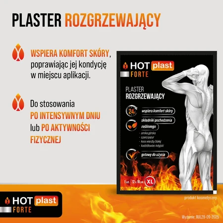 Hot Plast Forte, heating plaster, size XL, 12 cm x 18 cm, 1 pc
