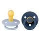 Bibs Colour, pacifier, rubber, round, size 1, Dusty Blue &amp; Steel Blue, from birth, 2 pieces