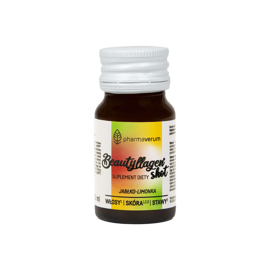 Beautyllagen Shot, aromă de mere și lime, 30 ml x 15 unități