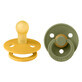 Bibs Colour, pacifier, rubber, round, size 1, Honey Bee &amp; Olive, from birth, 2 pieces