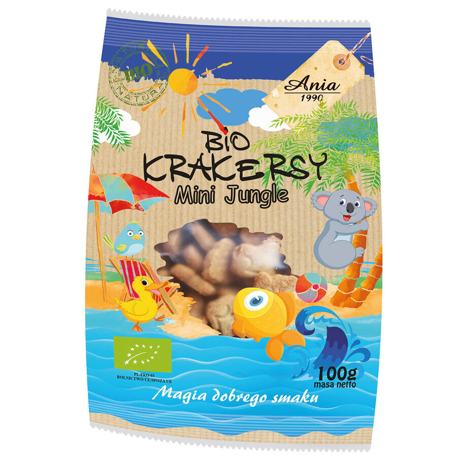 Cumpără Ania Mini Jungle Bio Crackers, 100 g Ania Mini Jungle Bio Crackers, 100 g