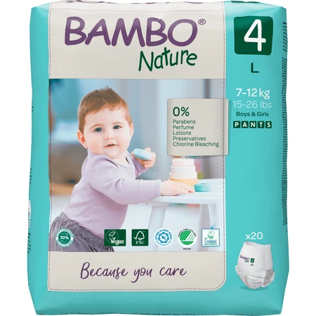 Bambo Nature, pañales, talla 4, 7-12 kg, 20 unidades