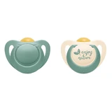NUK For Nature, pacifier, latex, anatomical, green, 18-36 months, 2 pieces