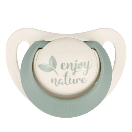 NUK For Nature, pacifier, latex, anatomical, green, 18-36 months, 2 pieces