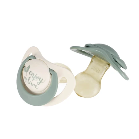 NUK For Nature, pacifier, latex, anatomical, green, 18-36 months, 2 pieces