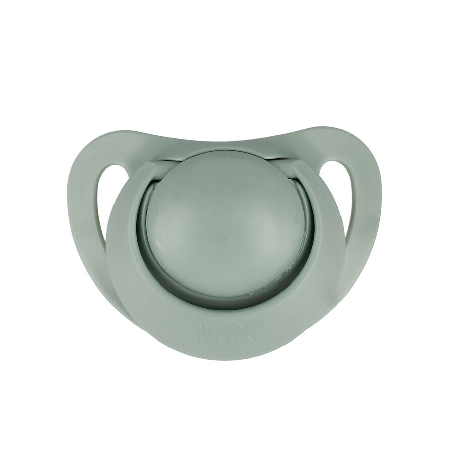 NUK For Nature, pacifier, latex, anatomical, green, 6-18 months, 2 pieces